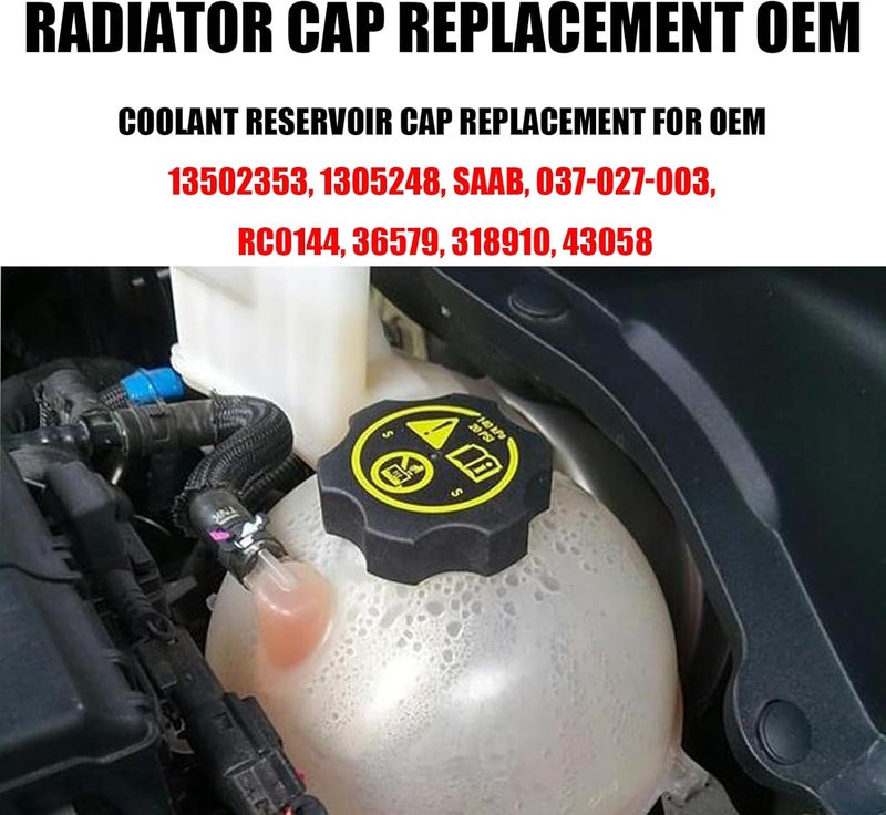 GolTHd Car Coolant Reservoir Cap, Radiator Cap, OE 13502353 13502509 68249136AA 316702182, Compatible with Chevrolet Dodge GMC Buick Cadillac Jeep Ram Saab - Image 3